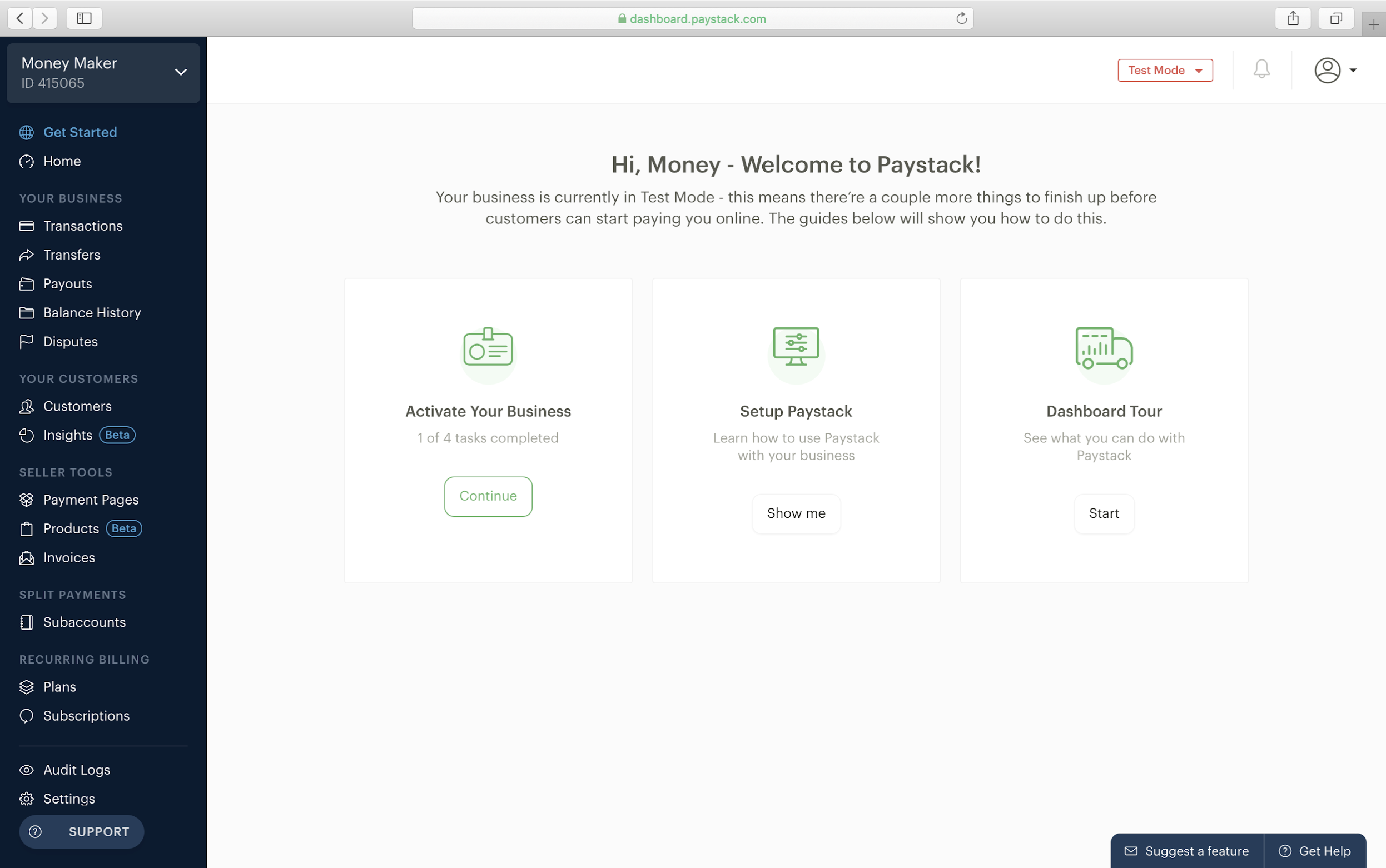 Paystack Landing page